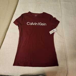 Calvin Klein Burgundy Short Sleeve Tee